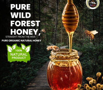 Natural unprocessed Himalayan forest honey with golden color